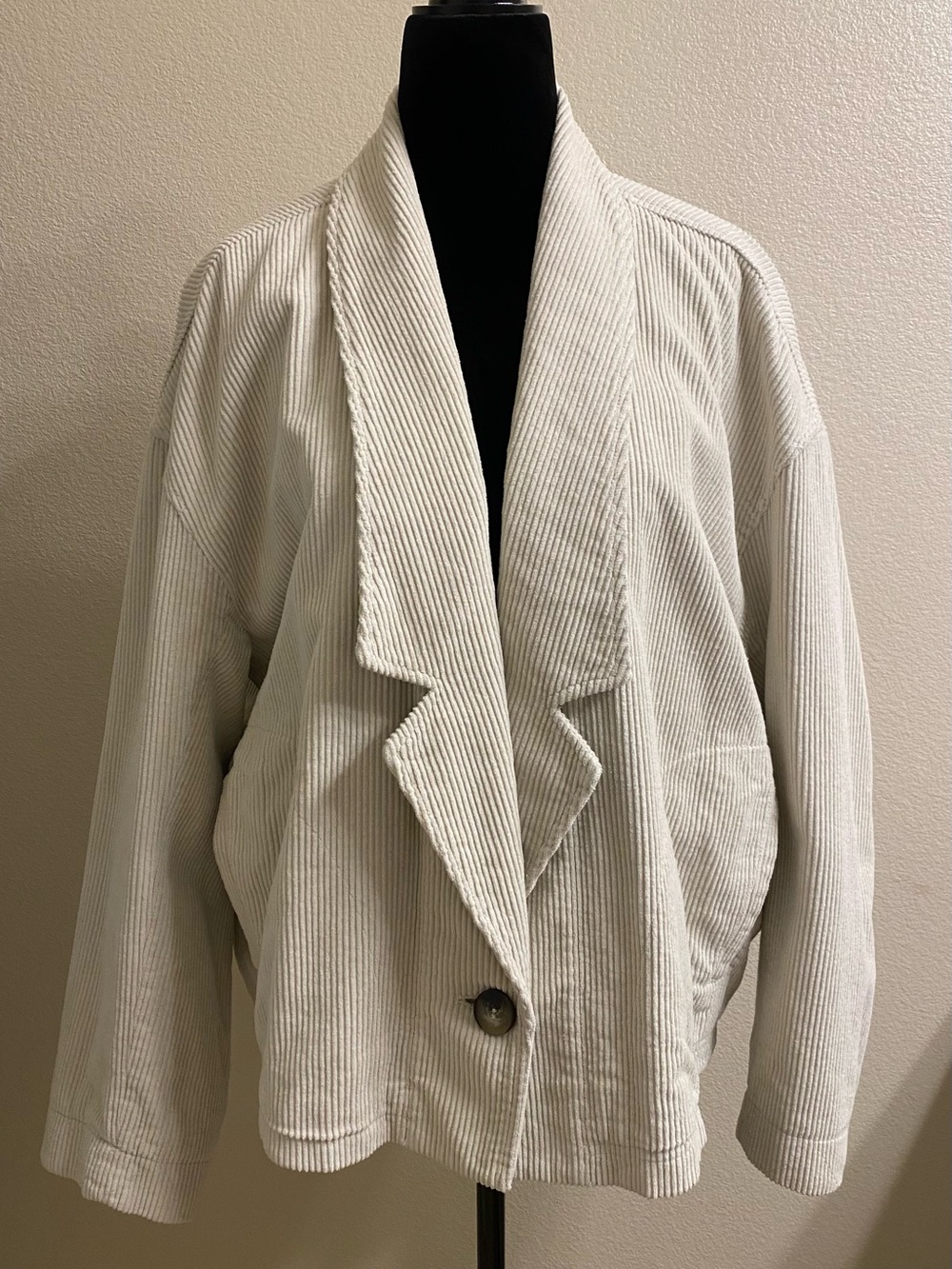Zara Stone Grey Corduroy Jacket